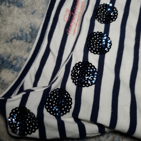 Vineyard Vines Striped Sequin Neckline Top Size Small - Picture 3 of 7